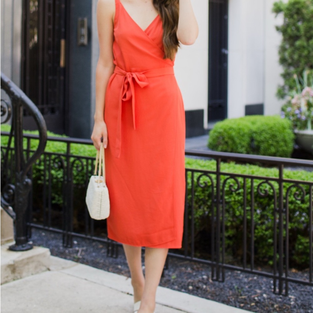 Everlane Wrap Red Sleeveless Dress